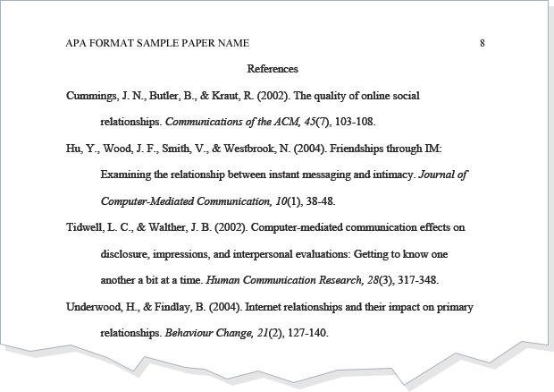 APA Bibliography Format